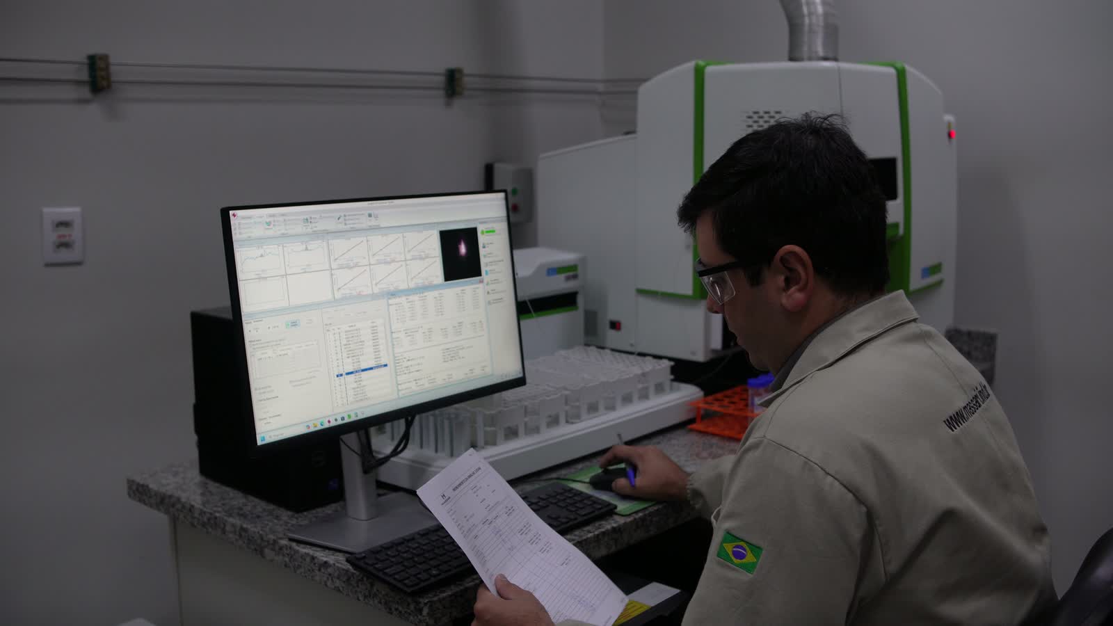 Relatório do ERP Minerion em uso por equipe de mineração